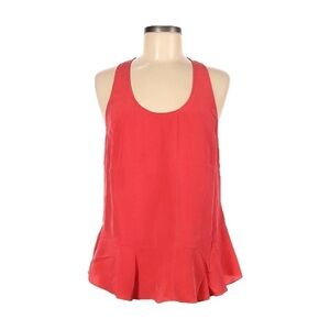 🌺 Joie Cosmo Grenadine 100% Silk Exposed Peplum Zipper Tank Top Size M